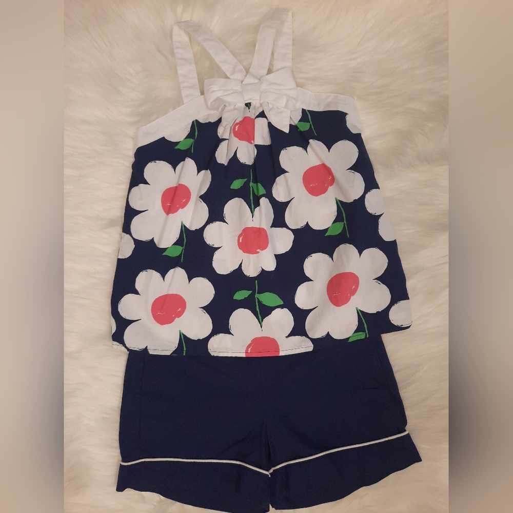 2pc Matching Gymboree Navy Daisy's Set Size 8